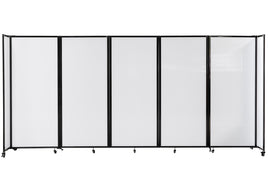 High Quality Movable Room Divider Screen- 5 Panels (White Polycarbonate) (H)1.83M(L)4.27M(W)3CM